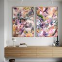 Zestaw obrazów 100x70 cm - abstrakcja na płótnie z akrylu
