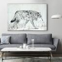 Pejzaż z wilkiem 120x80 cm - obraz drukowany na płótnie