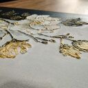 Obraz strukturalny 3D „Esencja elegancji” - biel, czerń i złoto