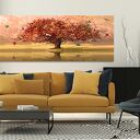 Abstrakcyjne drzewo w jesiennych odcieniach - obraz na płótnie 147x60 cm