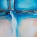 Abstrakcyjny obraz akrylowy 90 x 70 cm - gotowy do zawieszenia bez ramy