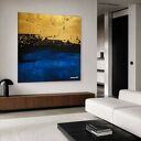 Granatowa Głębia - ręcznie malowany obraz 120x120 cm w akrylu