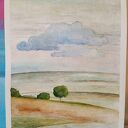 Pejzaż - oryginalna akwarela 24x18 cm (bez ramy)