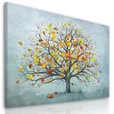 Nowoczesny obraz do salonu drukowany na płótnie 120x80 cm - drzewo i liście