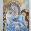 Anioł z dzieckiem. Giclee