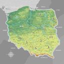 Tablica KORKOWA Mapa POLSKI nr 1szara plus RAMKA obraz 50x50 pinezki