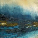 Blue lagoon 11 - ręcznie malowany obraz abstrakcyjny 100x100 cm