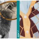 Nowoczesny obraz drukowany na płótnie -KOZA GRAZYNKA W GUSTOWNYM SWETERKU 70x100cm