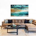Blue Lagoon 12 - nowoczesny obraz abstrakcyjny 150x100