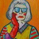 Obraz olejny Portret Babcia z drinkiem - edycja limitowana (A4)