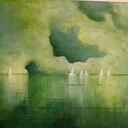 Morze w zieleniach - obraz akrylowy na płótnie 50 x 40 cm