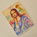 Gdzie się podział Leonardo? Oryginalna akwarela A4 w stylu pop-art i surrealizmu