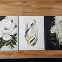 TRYPTYK GLAMOUR "ZŁOTO I CZERŃ" - Nowoczesne Obrazy Strukturalne 90/110x40cm (darmowa