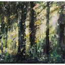 Las II (forest II 40x60) - obraz ręcznie malowany na płótnie, do salonu