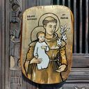 Święty Antoni - ikona malowana i złocona ręcznie o wymiarach 26cm x