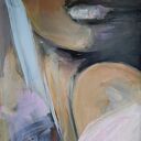 Twarz kobiety - pastelowy obraz 100x70