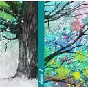 Obraz drukowany na płótnie z kolorowym abstrakcyjnym drzewem 147x60 cm
