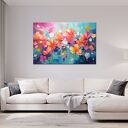 Kolorowy obraz z kwiatami - obraz kolorowe kwiaty - wydruk na płótnie 90x60 cm