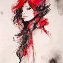 Kobieta. Akwarela. Oryginalny obraz