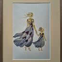 Mama i córka - print artystyczny z motywem suszonych kwiatów 30 &times; 40