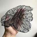 Wycinanka Black Flower II - ręcznie wykonany kwiat z czarnego papieru