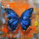 Motyl - ręcznie malowany obraz akrylowy 20x20 cm