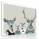Obraz na płótnie rodzina jeleni z dziećmi 120x80cm - wysyłka w 24h