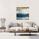 Blue lagoon 11 - ręcznie malowany obraz abstrakcyjny 100x100 cm