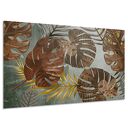 Obraz na płótnie do salonu LIŚCIE 4 monstera złoty loft 120x80