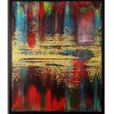 Abstrakcyjny obraz akrylowy "Wspominając Gerharda 10" 100x80 cm - czarne boki