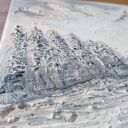 SKANDYNAWSKA DEKORACJA - OBRAZ STRUKTURALNY Z TEKSTURĄ 3D "OSZRONIONE SZCZYTY" (darmowa dostawa)