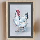 Pastelowa kurka - obraz z suchych pasteli 16x24 cm (bez ramki)