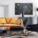 Obraz do salonu - ABSTRAKCJA INDUSTRIALNA OKRĘGI STRUKTURA - 70x50 cm (106601)