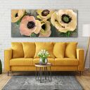 Obraz do salonu z różowymi anemonami na płótnie 147x60 cm