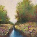 Pejzaż w pastelach 24x18 cm - ręcznie wykonany obraz