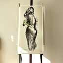 GREEN - duży obraz kobiety 100x50 cm z zielonym akcentem