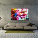 Kolorowy obraz na płótnie - twarz kobiety 120x80 cm