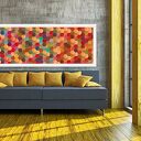 Obraz na płotnie - 147x60cm ABSTRAKCJA OŚMIOKĄTY 0289 wysyłka