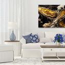 Nowoczesny obraz abstrakcyjny czarno-złoty glamour 120x80 cm