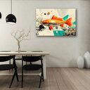 Złota ryba - abstrakcyjny obraz na płótnie 120x80 cm