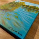 Szum szuwarów - nastrojowy pejzaż akrylowy na płótnie 40x30 cm