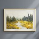 Mglisty krajobraz - oryginalna akwarela (42x29,7 cm)