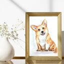 Corgi w akwarelach - obraz dla miłośniczek psów
