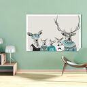 Hipsterska rodzinka jeleni 02190 - 120x80 cm
