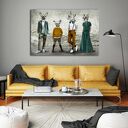 Obraz drukowany na płótnie - Rodzina buldogów z synami 120x80 cm