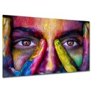 Obraz do sypialni canvas TWARZ 11 oczy kolory pop art nowoczesny 120x80 AleObrazy