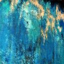 Nebula U9 - abstrakcja w turkusie: ręcznie malowany obraz na płótnie 100 x 70 cm 