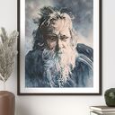 Starzec - oryginalna akwarela, portret mężczyzny 42 x 29,7 cm