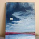 Pomiędzy nocą a świtem - ręcznie malowany obraz akrylowy 50x40 cm