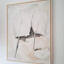 Bez tytułu - biała abstrakcja minimalistyczna 60x80 cm z ramą